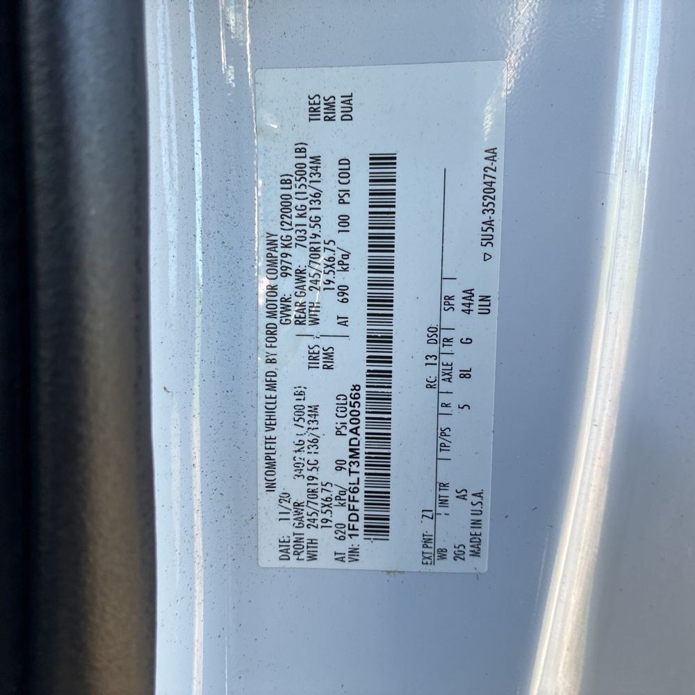 2021 Ford Commercial CA84-207 CONV CAB  TRUCK 4X2 6.7L