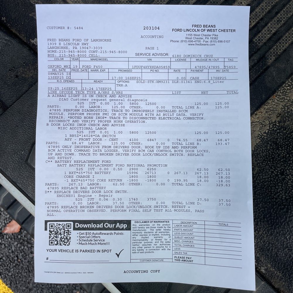 2019 Ford S/D C/C F450 XL