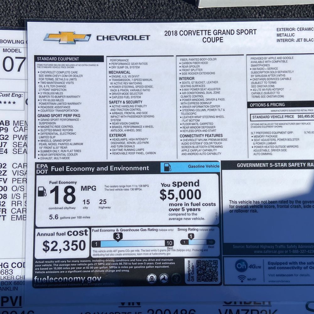 2018 Chevrolet Corvette Grand Sport