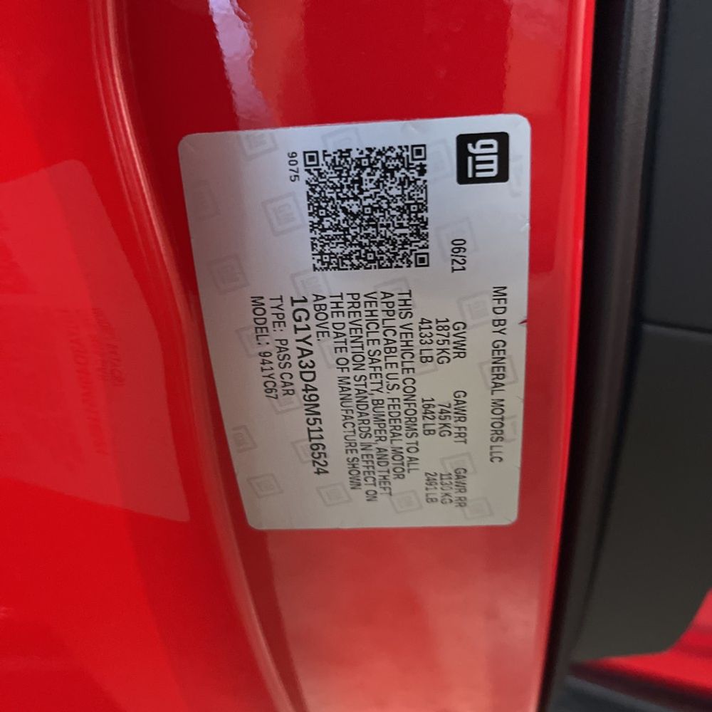 2021 Chevrolet Corvette Stingray