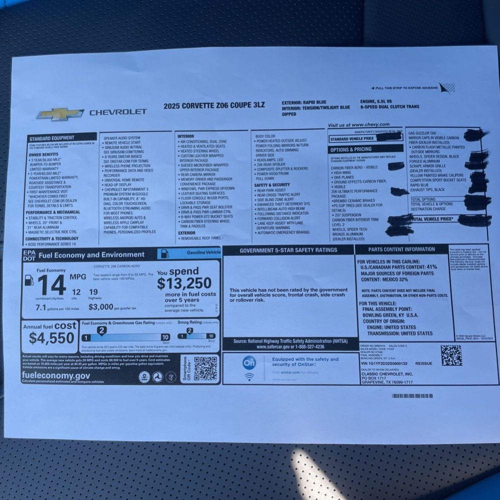2025 Chevrolet Corvette Z06