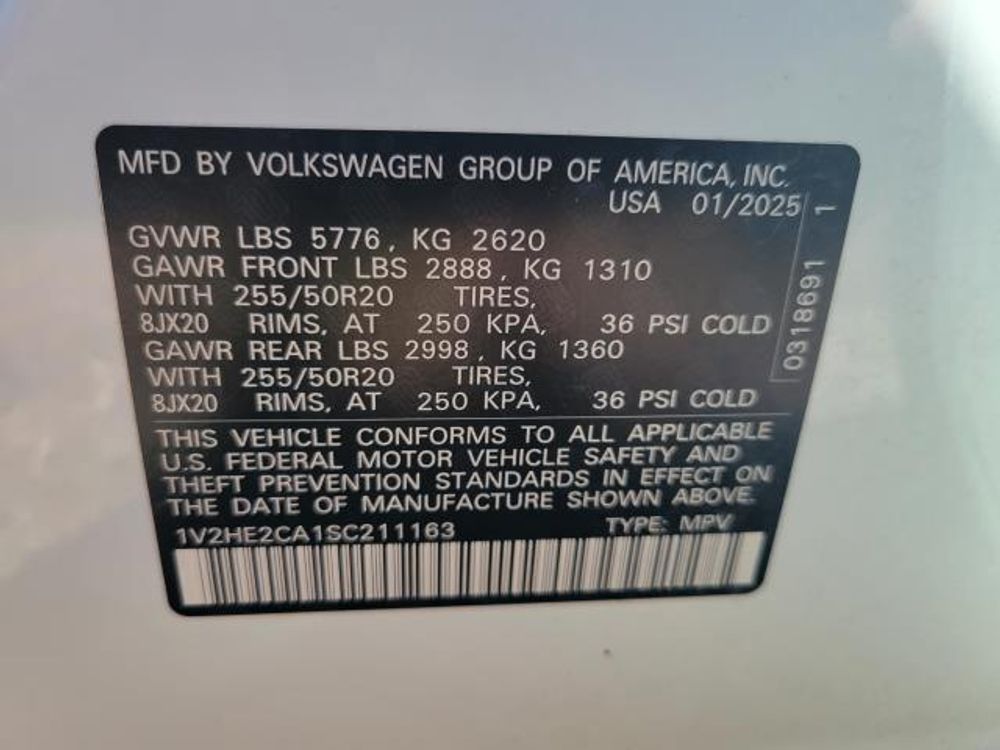 2025 Volkswagen Atlas Cross Sport 2.0T SE w/Technology