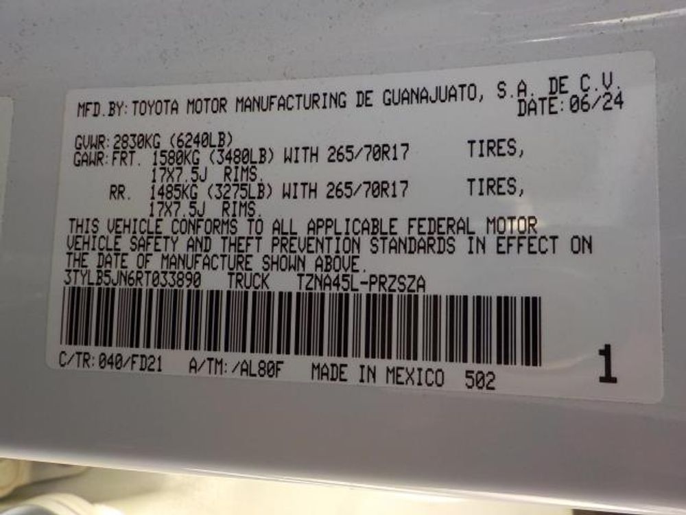 2024 Toyota Tacoma 4WD TRD Off Road