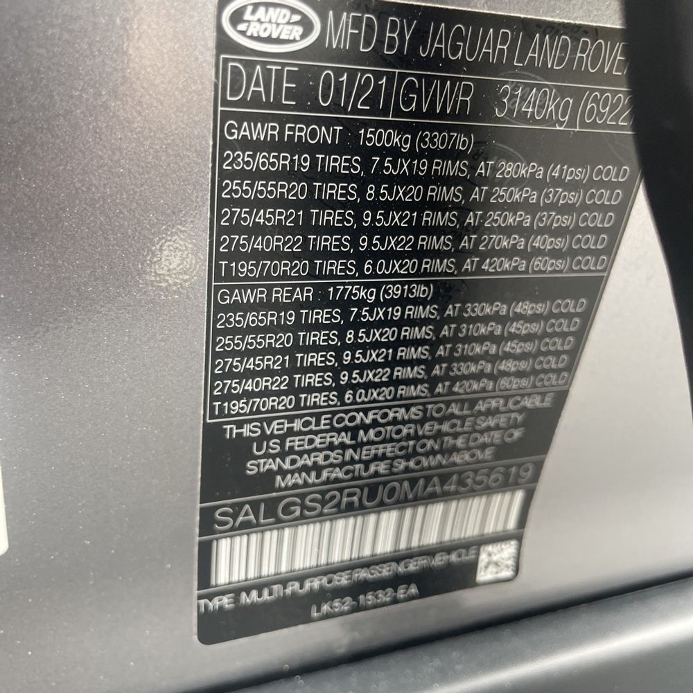 2021 Land Rover Range Rover P400 HSE Westminster Edition