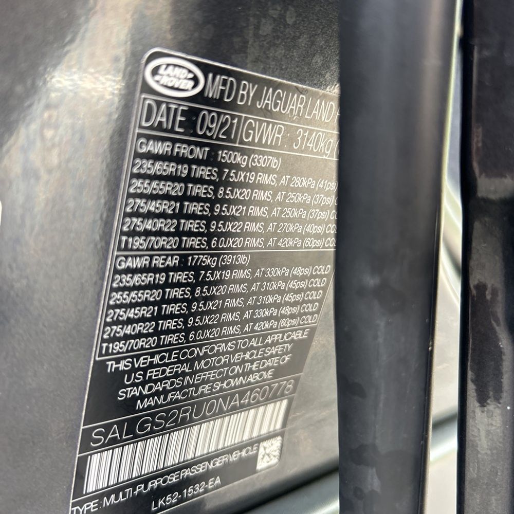 2022 Land Rover Range Rover P400 HSE Westminster Edition