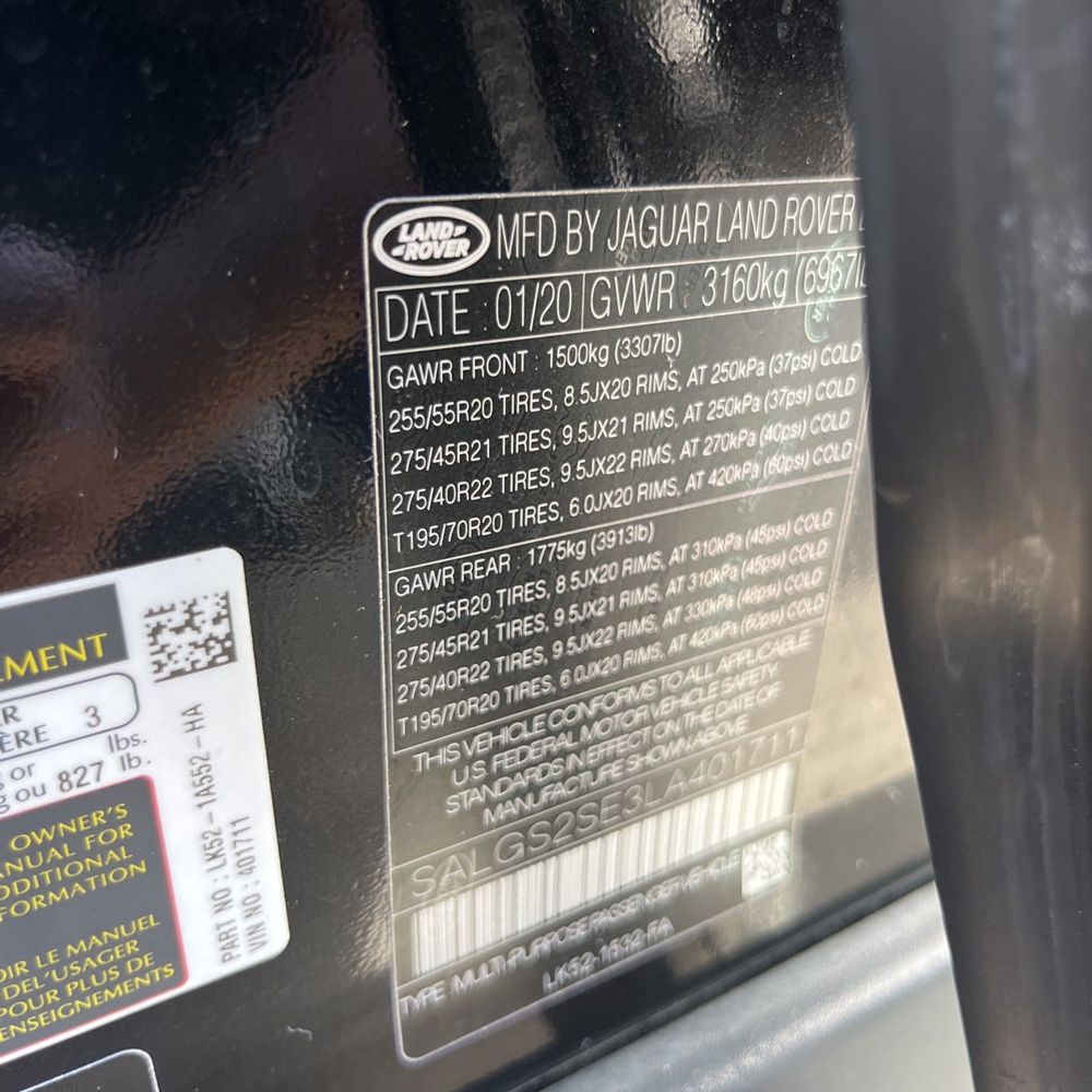 2020 Land Rover Range Rover HSE P525