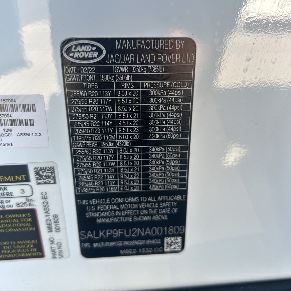2022 Land Rover New Range Rover SE