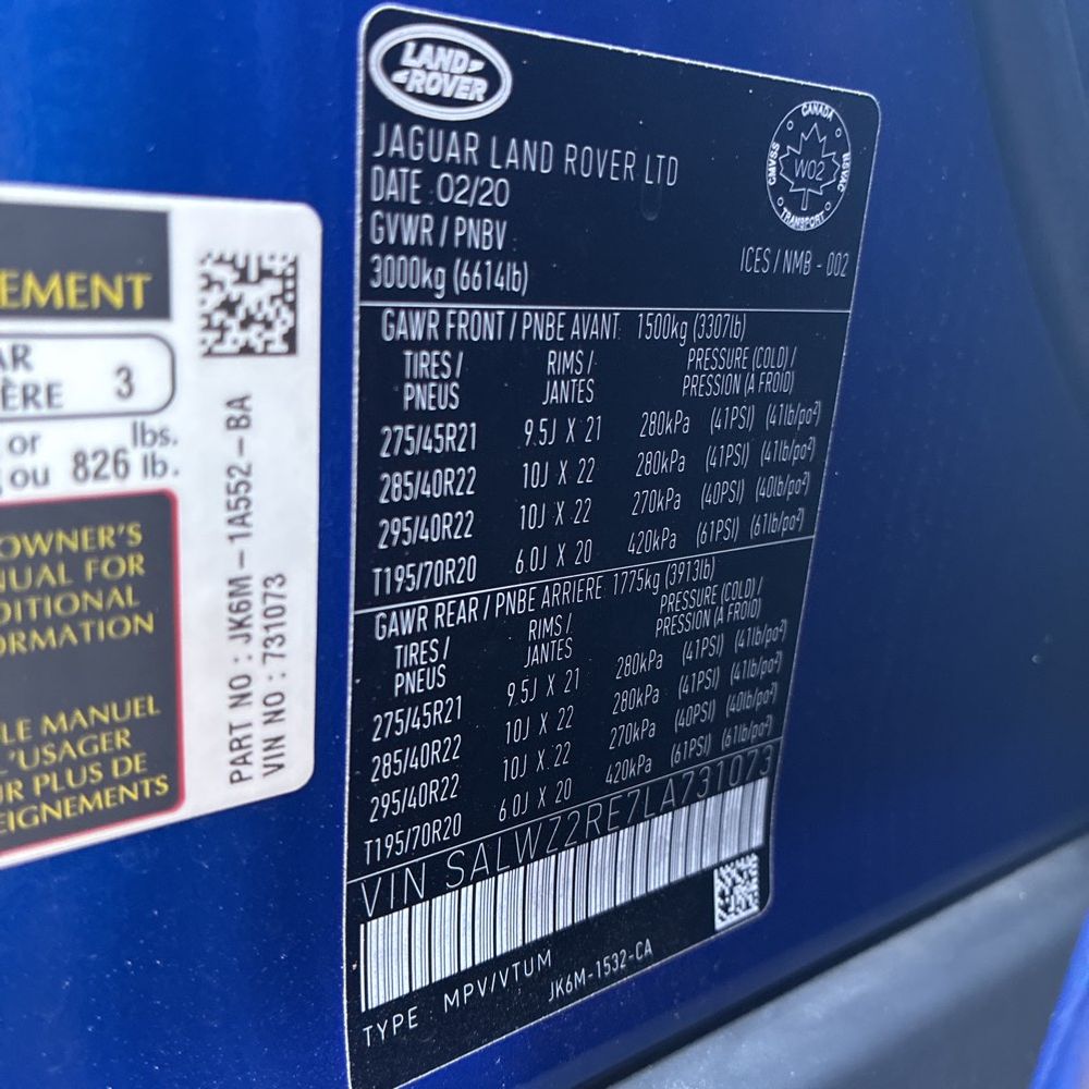 2020 Land Rover Range Rover Sport SVR