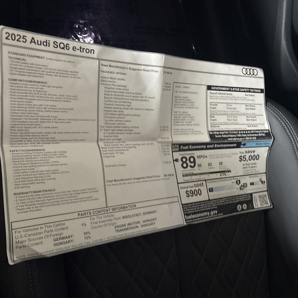 2025 Audi SQ6 e-tron Premium Plus