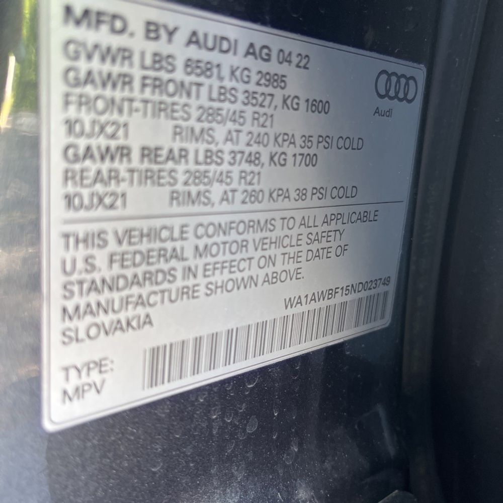 2022 Audi SQ8 Premium Plus