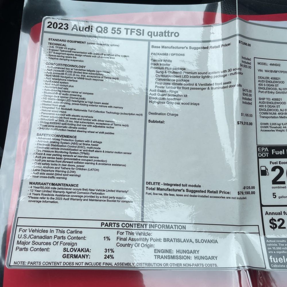 2023 Audi Q8 Premium Plus 55 TFSI