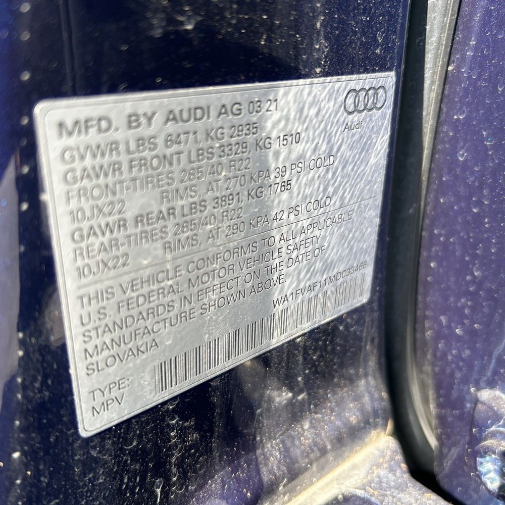 2021 Audi Q8 Prestige