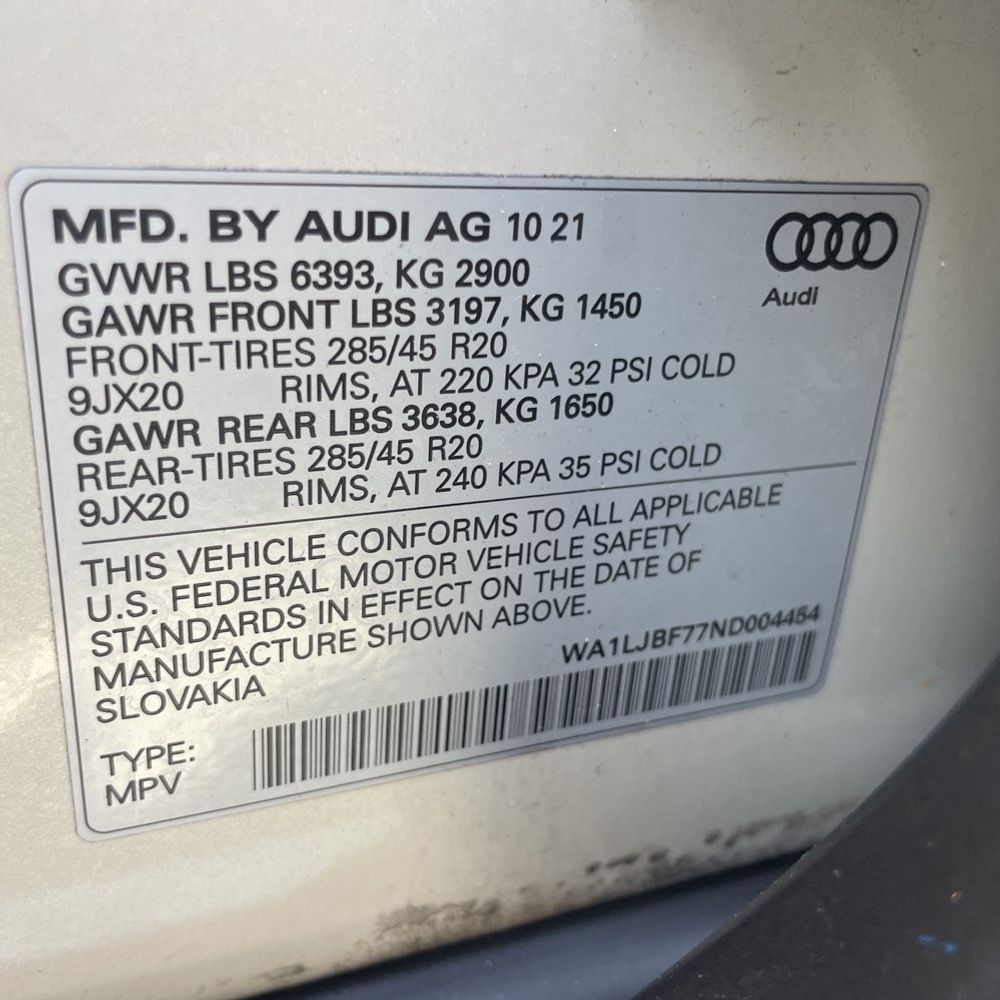 2022 Audi Q7 Premium Plus 45 TFSI