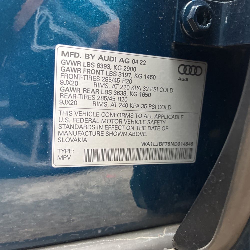 2022 Audi Q7 Premium Plus 45 TFSI