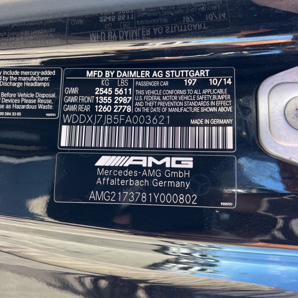 2015 Mercedes-Benz S-Class S 63 AMG