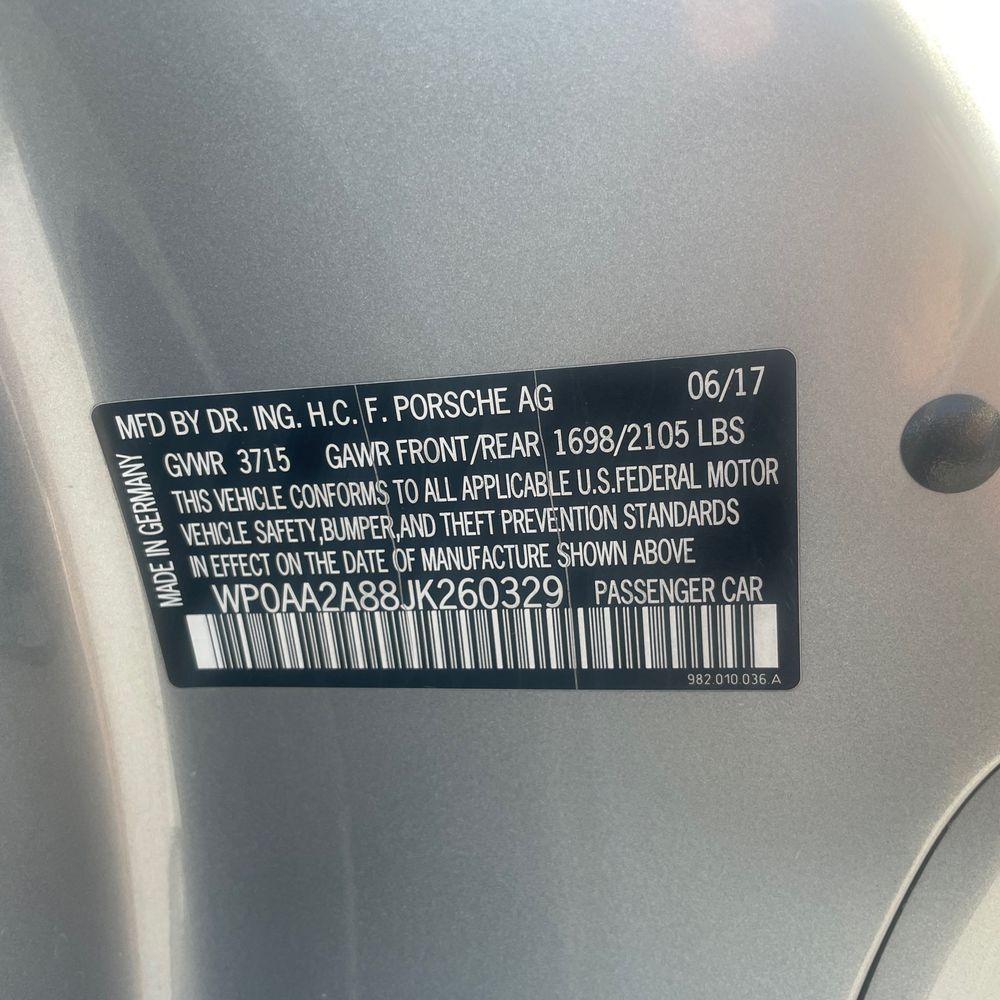 2018 Porsche 718 Cayman Base