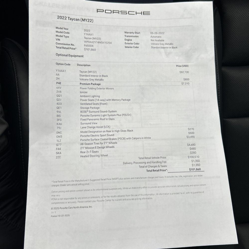 2022 Porsche Taycan Base