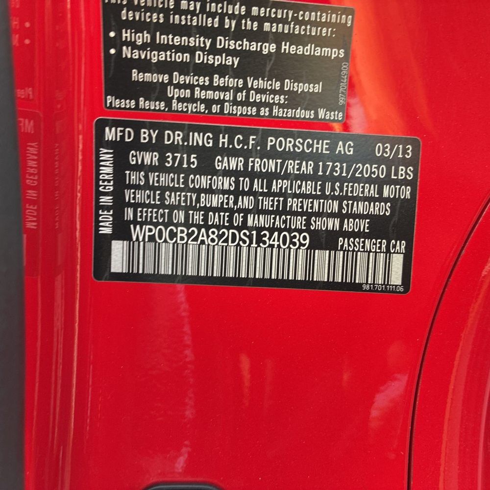 2013 Porsche Boxster S